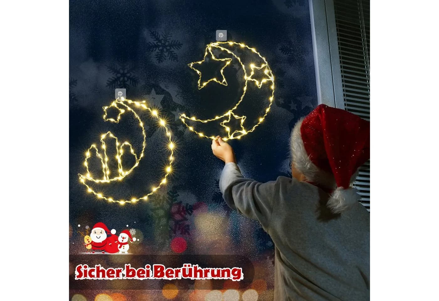 Elegear LED-Lichterkette Weihnachtsstern 2er Set Warmweiß Metall - Bild 5