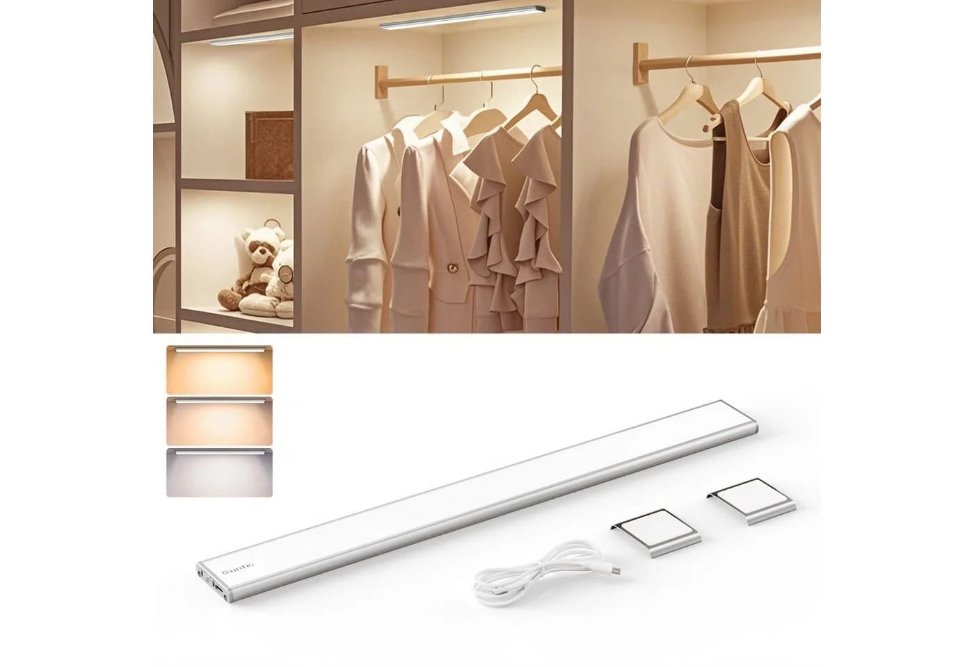 Elegear LED Unterbauleuchte 38/40 cm Silber Dimmbar Küchenlampe - Bild 2