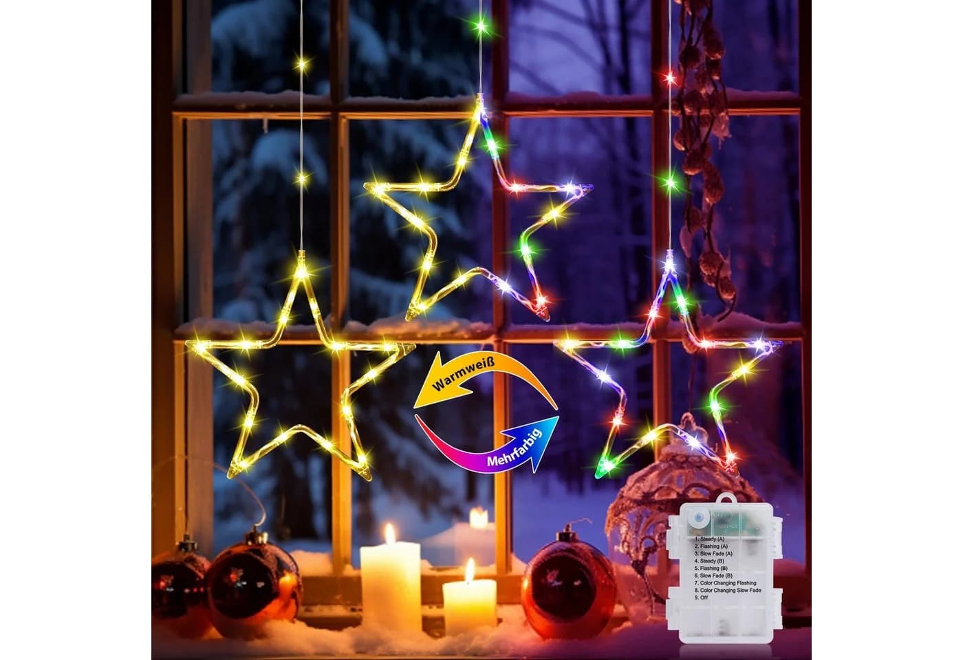 Weihnachtsdeko Lichterkette mit Stern-Stil