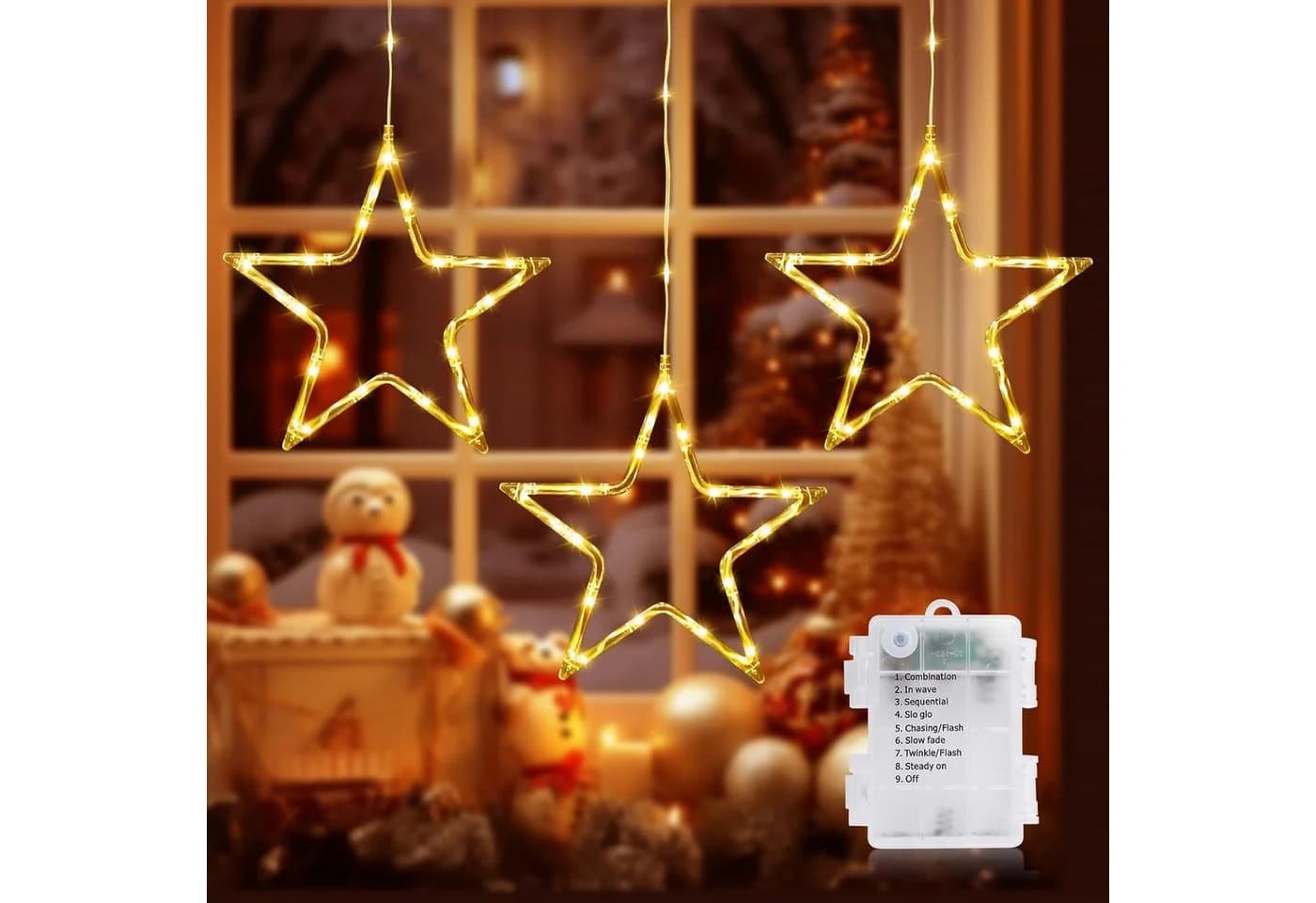 Weihnachtsdeko Lichterkette mit Stern-Stil - Bild 2