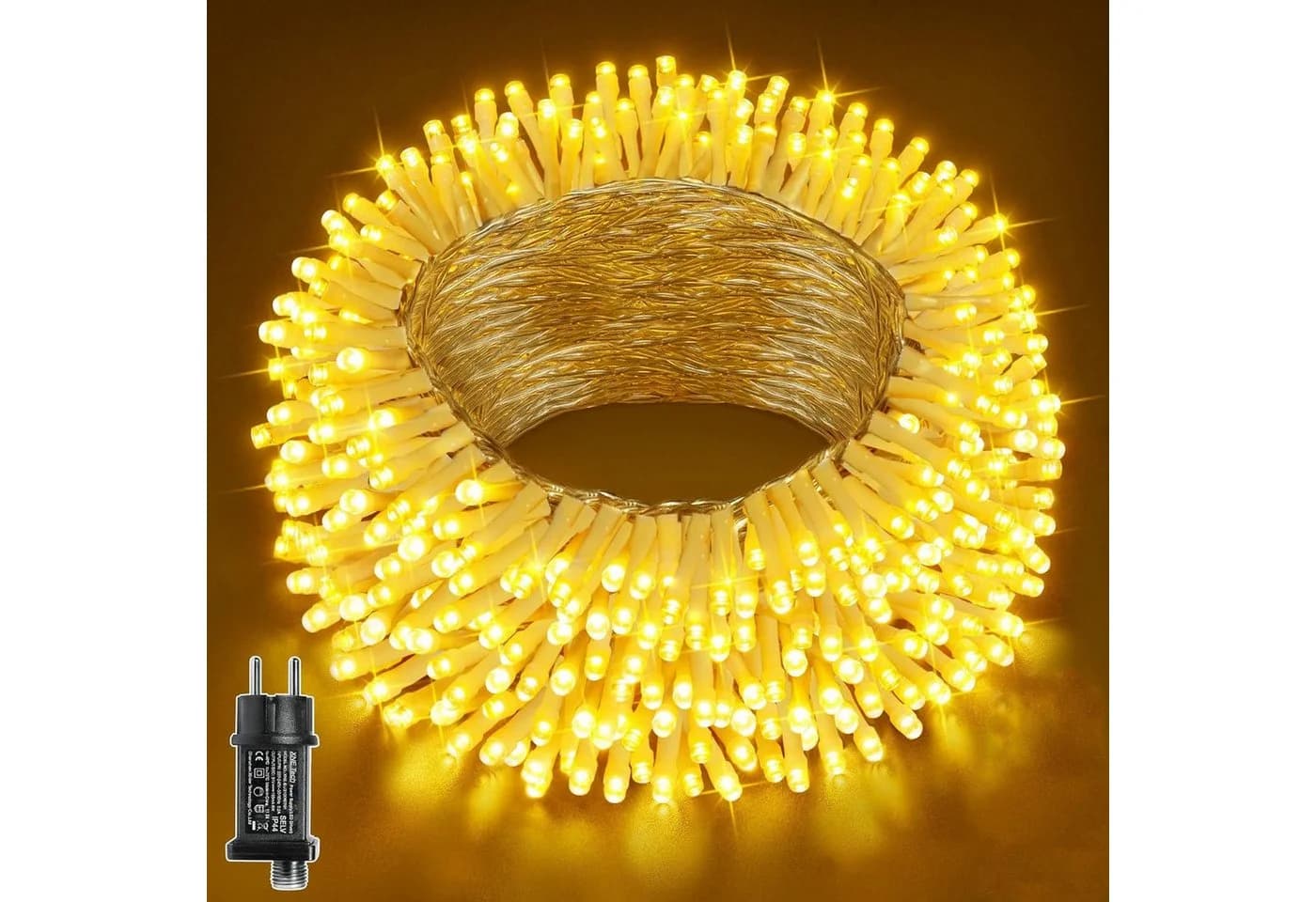 Quntis LED-Lichterkette 10-100M Transparent 8 Modi Weihnachtsdeko - Bild 2
