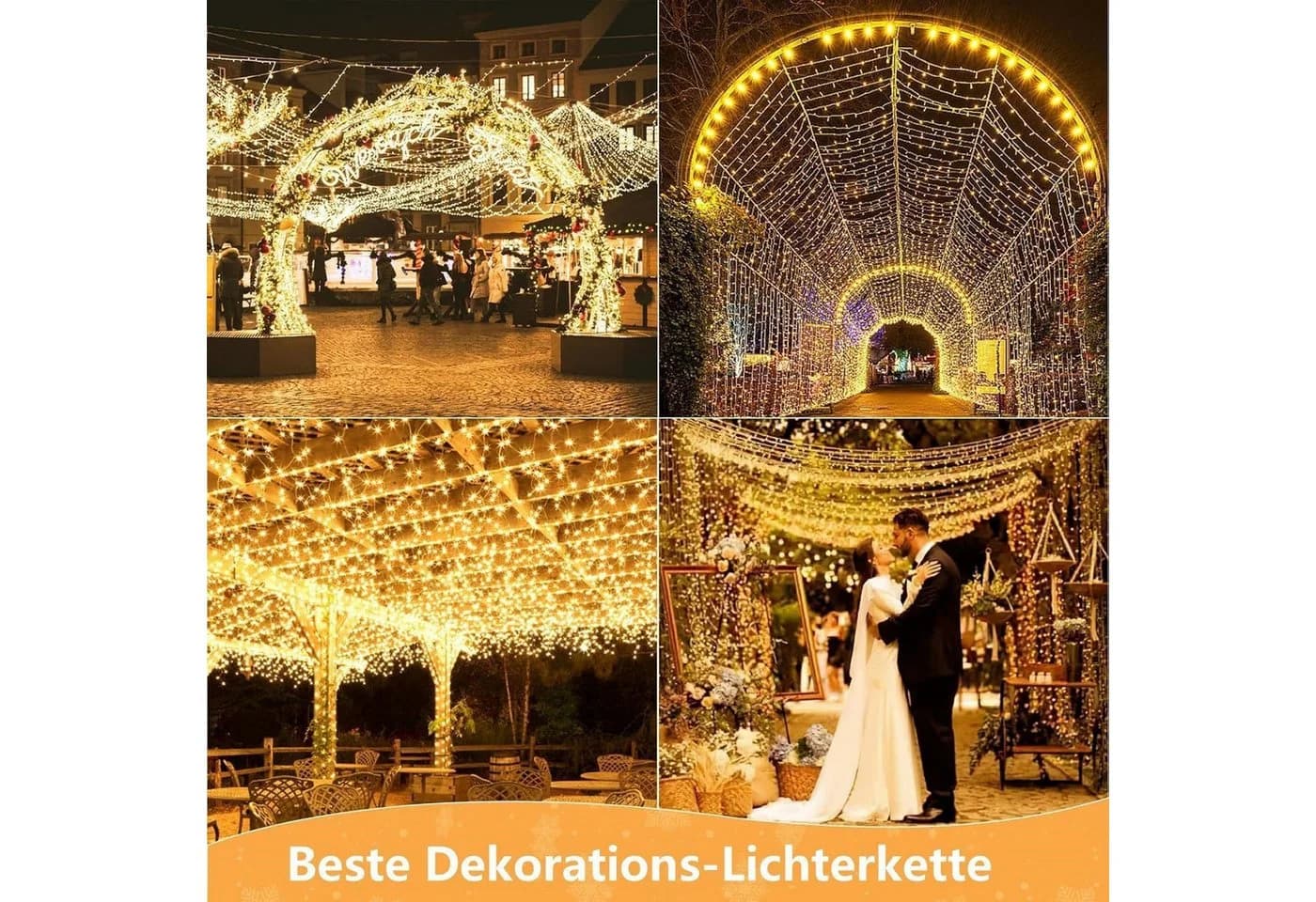 Quntis LED-Lichterkette 10-100M Transparent 8 Modi Weihnachtsdeko - Bild 5
