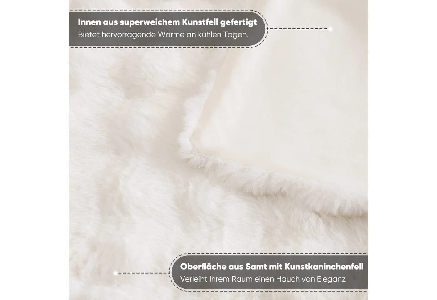 Elegear Wohndecke Kunstfelldecke Felloptik 150x200cm Kuscheldecke - Bild 4