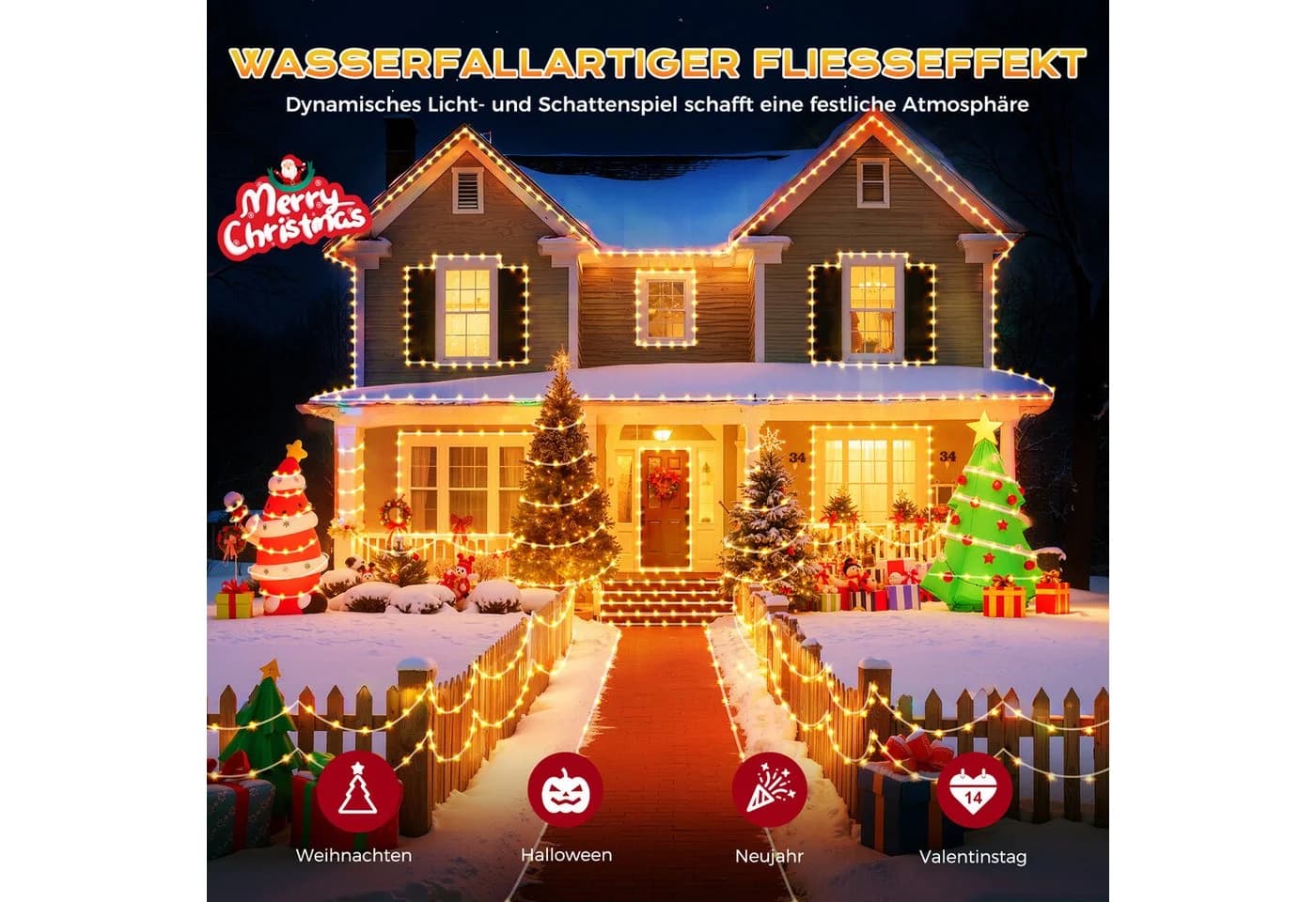 Elegear Lichterkette Weihnachtsbeleuchtung 400/600 LEDs 20/30m