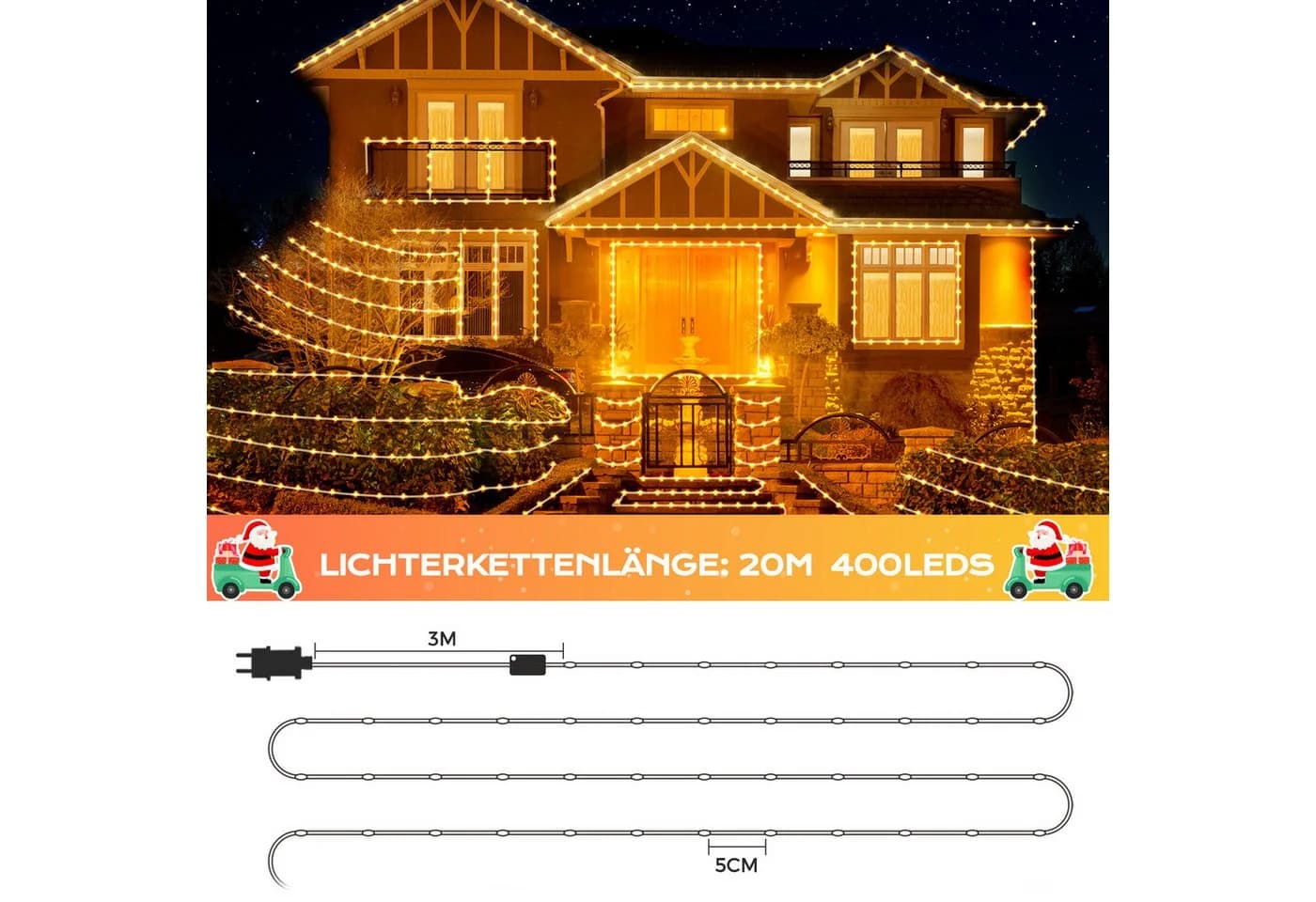 Elegear Lichterkette Weihnachtsbeleuchtung 400/600 LEDs 20/30m - Bild 5