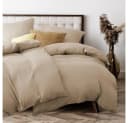 Elegear Bettwäsche-Set Mikrofaser 135x200/155x220/200x200cm Beige Bild 2
