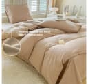Elegear Bettwäsche-Set Mikrofaser 135x200/155x220/200x200cm Beige Bild 5