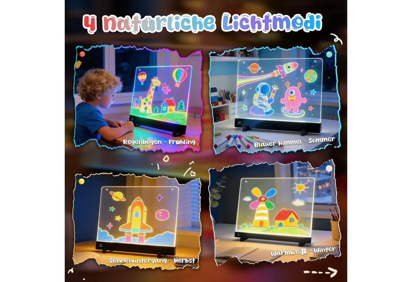 ANYSUN LED Zeichenbrett wiederaufladbar mit 4 Lichtmodi - Bild 3