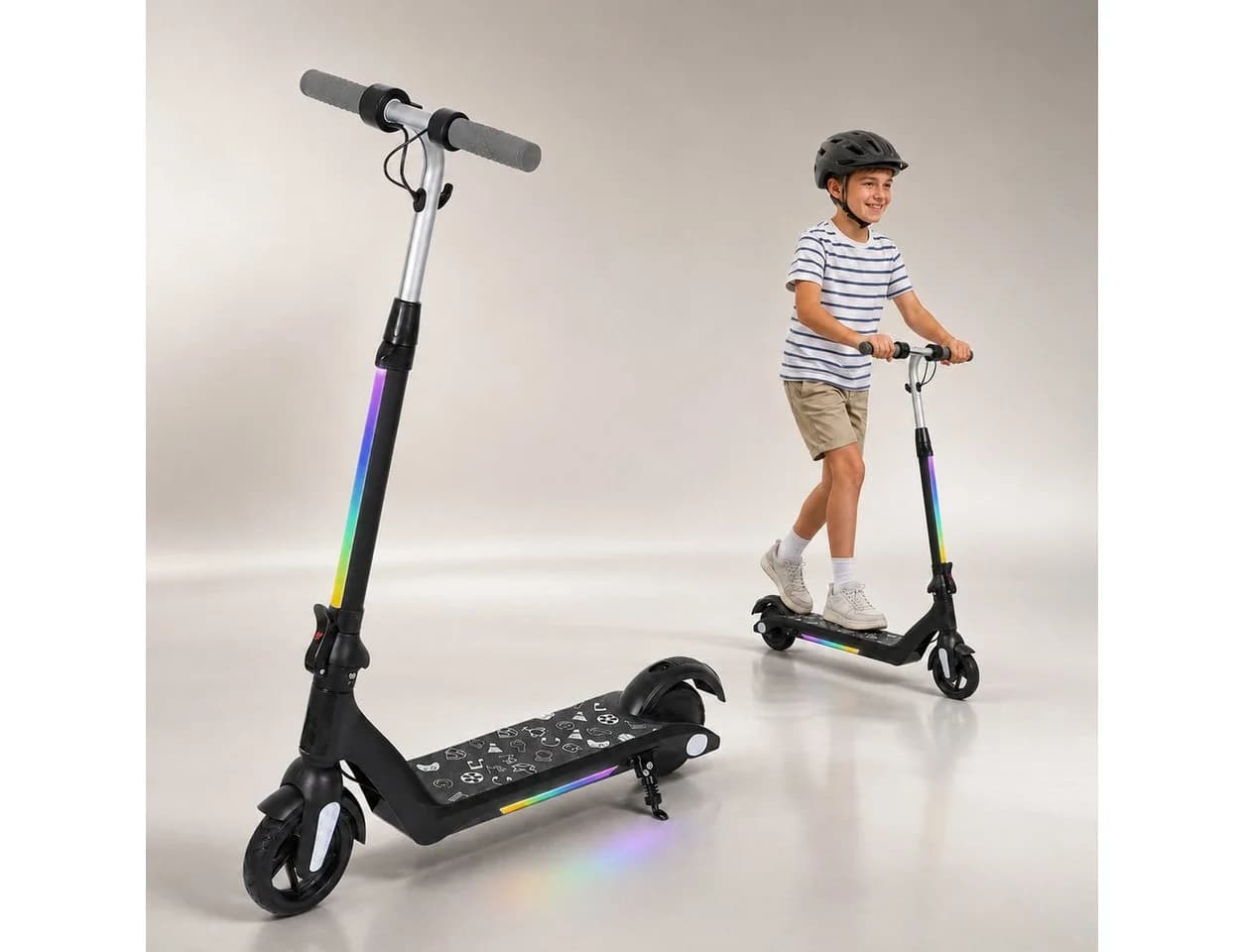 ANYSUN Elektro-Kinderroller F601 Schwarz Faltbar - Bild 2