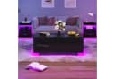 Hyaapwod Couchtisch Hochglanz Schwarz mit LED-Beleuchtung und Schubladen Bild 1