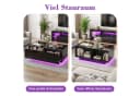 Hyaapwod Couchtisch Hochglanz Schwarz mit LED-Beleuchtung und Schubladen Bild 4