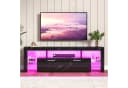 Hyaapwod TV-Schrank Schwarz Hochglanz mit LED-Beleuchtung Bild 1