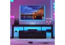 Hyaapwod TV-Schrank Schwarz Hochglanz mit LED-Beleuchtung Bild 2