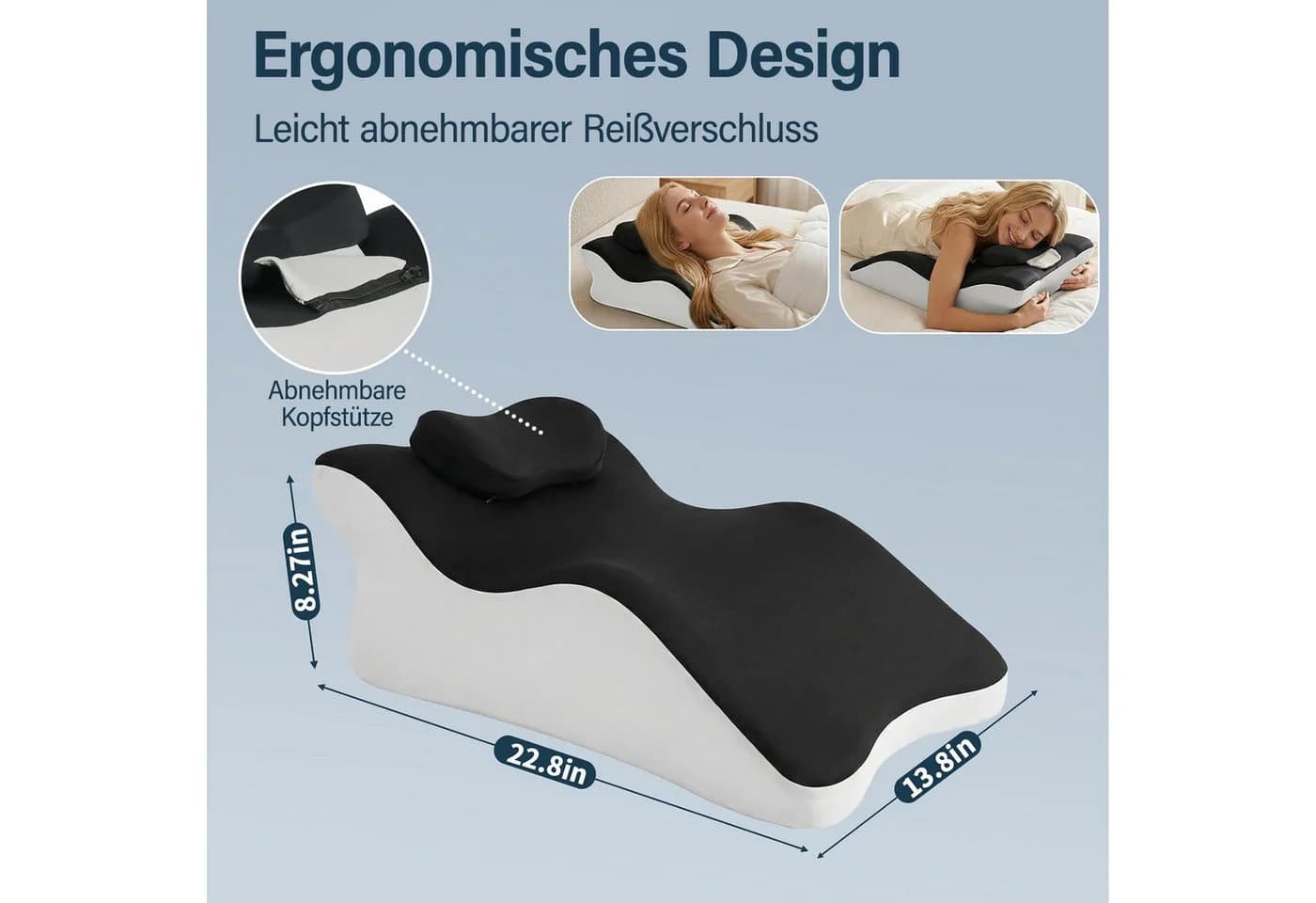 MOPUEA Lendenkissen Memory Foam Schwarz Ergonomisch - Bild 5