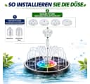 MOPUEA Solar Springbrunnen mit LED Licht & 8 Düsen Bild 5