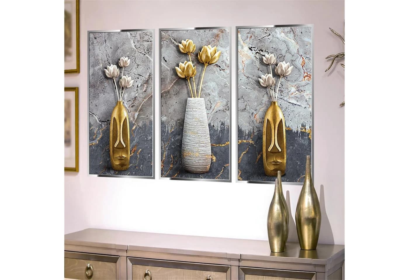 MOPUEA 3D Wandaufkleber Lotus Vase Selbstklebend PVC - Bild 3
