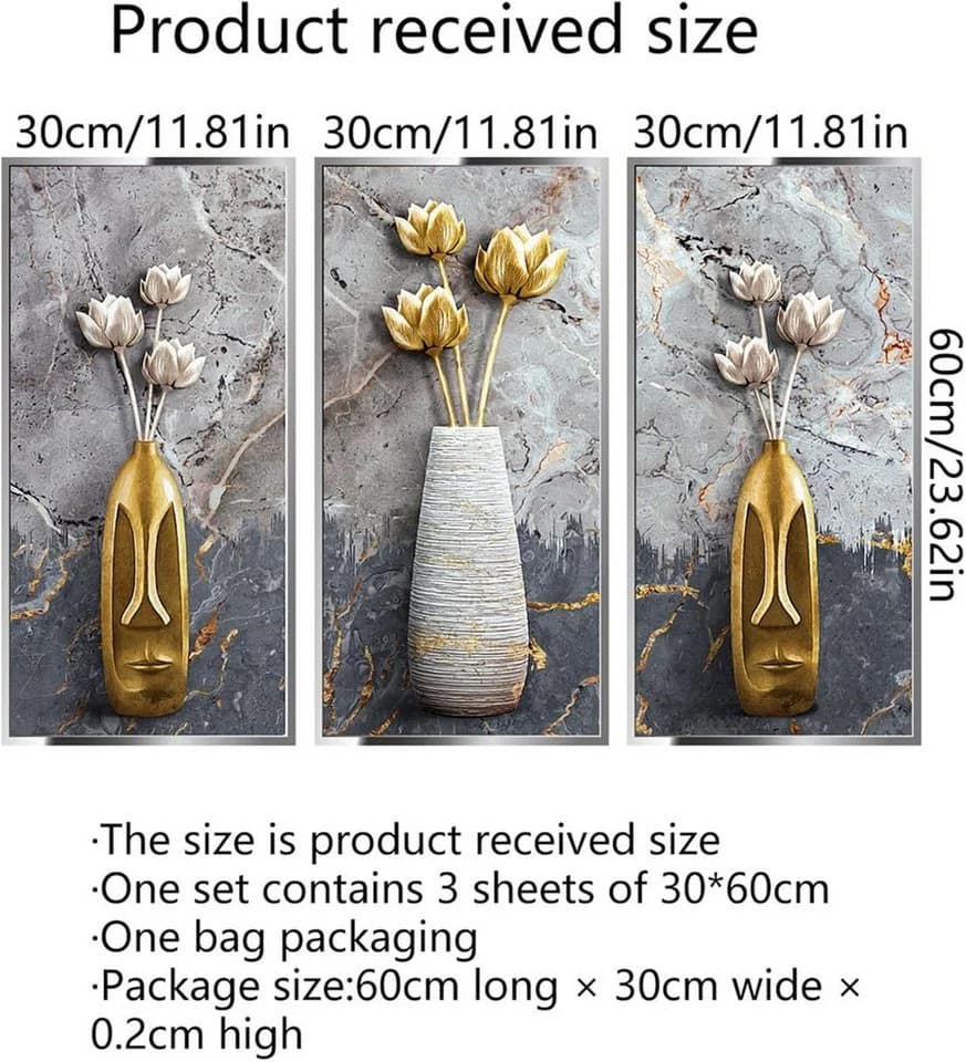 MOPUEA 3D Wandaufkleber Lotus Vase Selbstklebend PVC - Bild 5