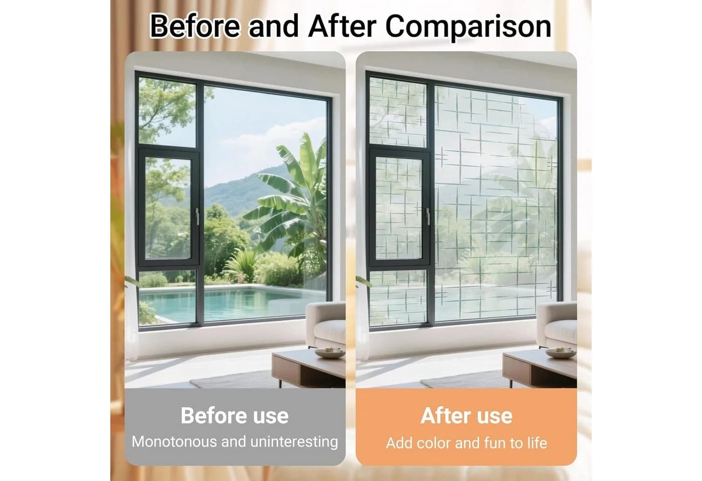 MOPUEA Fensterfolie Milchglas Sichtschutz 45x300 cm Kreuz - Bild 5