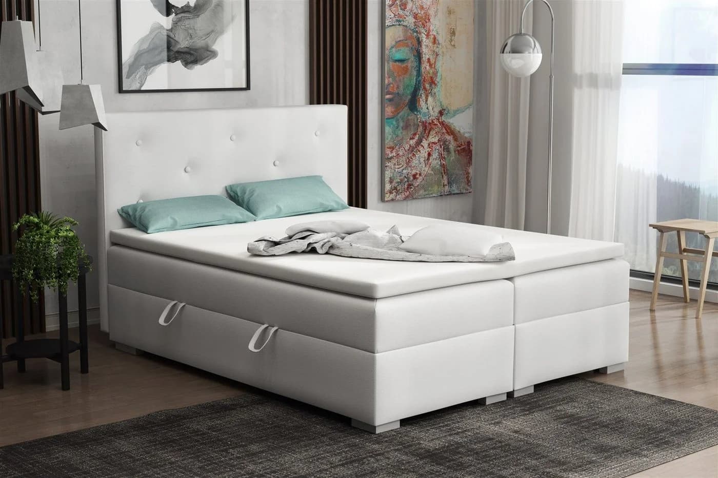 Fun Möbel Boxbett PADUA in Kunstleder mit Bettkästen und Topper - Bild 2