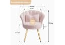 HawthyHome Polsterstuhl Samt Rosa Gold Schminktischstuhl mit Kissen Bild 1