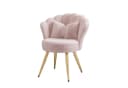 HawthyHome Polsterstuhl Samt Rosa Gold Schminktischstuhl mit Kissen Bild 3