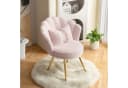 HawthyHome Polsterstuhl Samt Rosa Gold Schminktischstuhl mit Kissen Bild 4