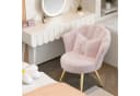 HawthyHome Polsterstuhl Samt Rosa Gold Schminktischstuhl mit Kissen Bild 5