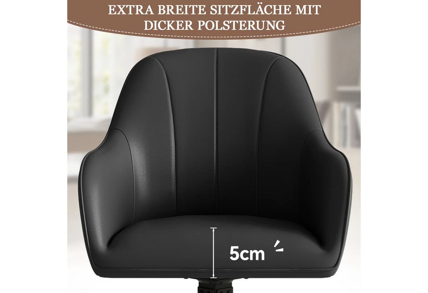 HawthyHome Esszimmerstuhl 4er-Set Beige mit Armlehnen und 360° Drehfunktion - Bild 3