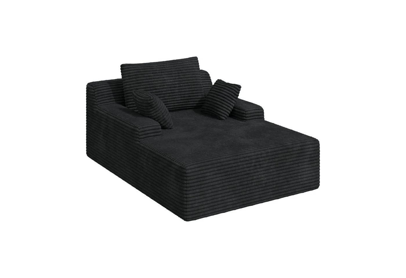 HawthyHome Schlafsofa Cordstoff Relaxsofa mit 2 Kissen Beige Schwarz Grau - Bild 3