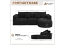 HawthyHome Cloud-Cord Ecksofa L-Form Schwarz Cordstoff Bild 1