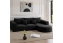 HawthyHome Cloud-Cord Ecksofa L-Form Schwarz Cordstoff Bild 2
