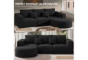 HawthyHome Cloud-Cord Ecksofa L-Form Schwarz Cordstoff Bild 5