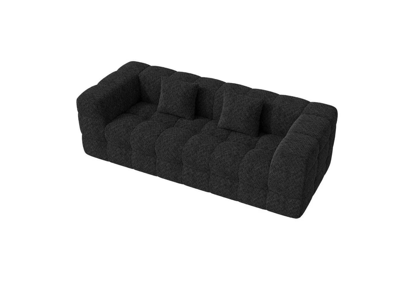 HawthyHome Sofa 2-3 Sitzer Chenille Modern Schwarz - Bild 3