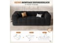 HawthyHome Sofa 2-3 Sitzer Chenille Modern Schwarz Bild 5