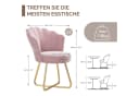 HawthyHome Polsterstuhl Rosa Samt Muschelrückenlehne Goldene Metallbeine Bild 1