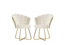 HawthyHome Polsterstuhl Muschelförmig Beige Bild 2