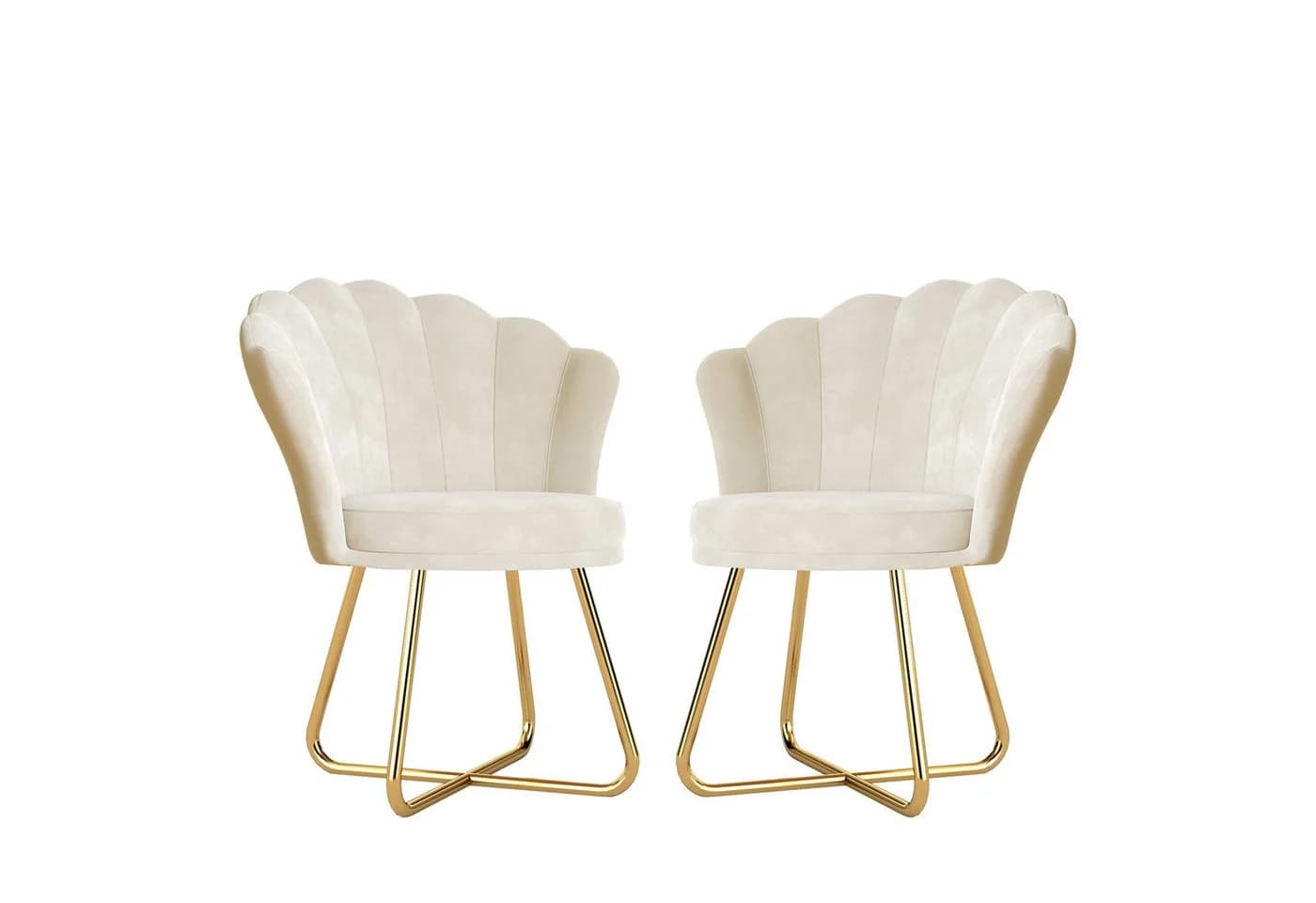 HawthyHome Polsterstuhl Muschelförmig Beige - Bild 2