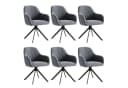 HawthyHome Polsterstuhl 360° drehbar mit Armlehne Grau Samt Bild 3