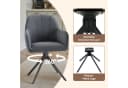 HawthyHome Polsterstuhl 360° drehbar mit Armlehne Grau Samt Bild 4