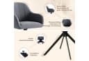 HawthyHome Polsterstuhl 360° drehbar mit Armlehne Grau Samt Bild 5