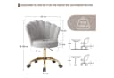 HawthyHome Bürostuhl Schreibtischstuhl Blütenrückenlehne Grau Samt Ergonomisch Bild 1