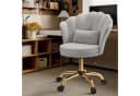 HawthyHome Bürostuhl Schreibtischstuhl Blütenrückenlehne Grau Samt Ergonomisch Bild 4