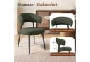 HawthyHome Esszimmerstuhl Schwarz Lammfell-Optik Metallbeine Bild 5