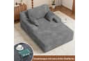 HawthyHome Schlafsofa Cordstoff Relaxsofa Beige Bild 5