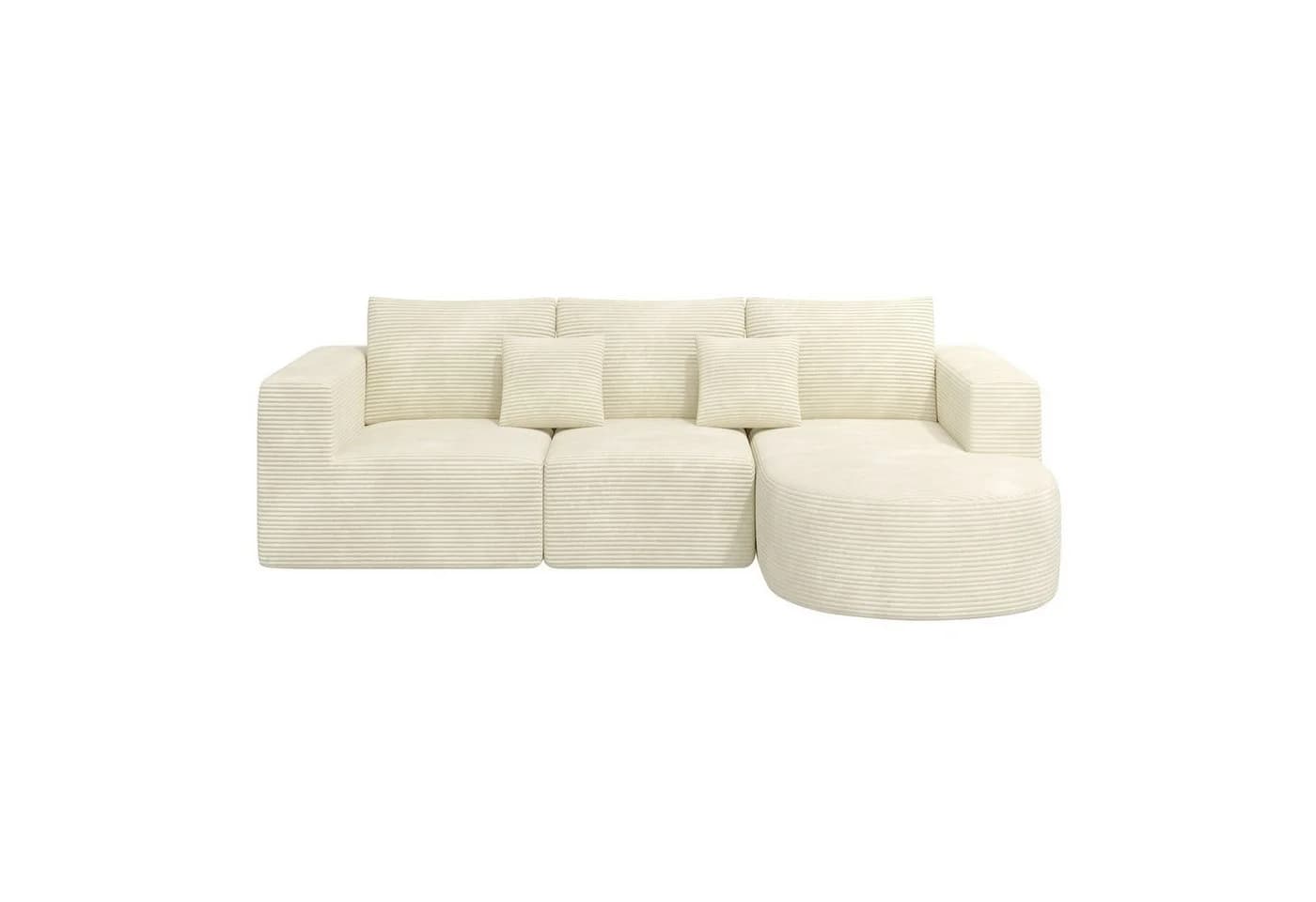 HawthyHome Cloud-Cord Ecksofa L-Form Beige Schwarz Grau Grün - Bild 3