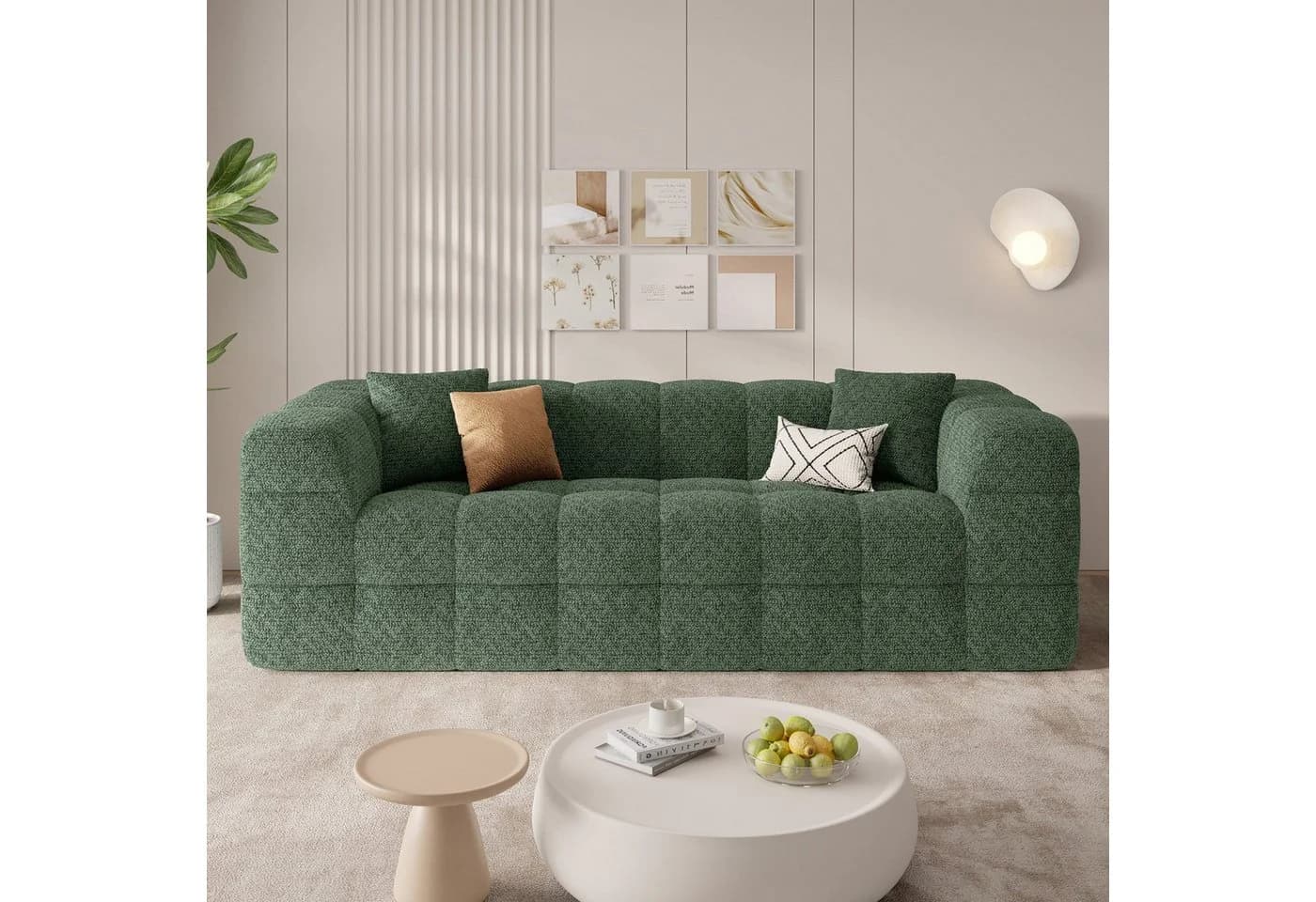 HawthyHome Sofa 2-3 Sitzer Grün Chenille Modern - Bild 2