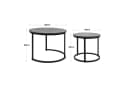HawthyHome Couchtisch 2er-Set Grau Massivholz & Metall Bild 1