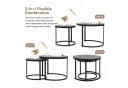 HawthyHome Couchtisch 2er-Set Grau Massivholz & Metall Bild 3