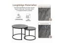 HawthyHome Couchtisch 2er-Set Grau Massivholz & Metall Bild 4