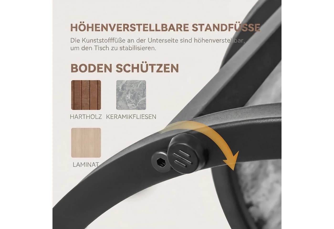 HawthyHome Couchtisch 2er-Set Grau Massivholz & Metall - Bild 5